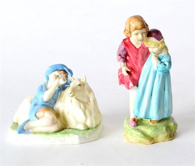 Lot 107 - Royal Worcester 'Babes in the Wood', model No. 3302, B2 by Freda Doughty; together with 'Little Boy