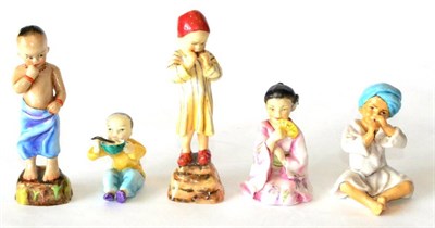 Lot 113 - Royal Worcester Children of the Nations 'India', model No. 3071A, B4; 'Japan', model No. 3072,...