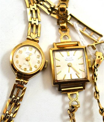Lot 154 - Two 9ct gold lady's wristwatches, one Rotary, one Gerard Perregaux