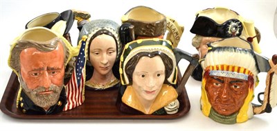 Lot 199 - Seven Royal Doulton character jugs