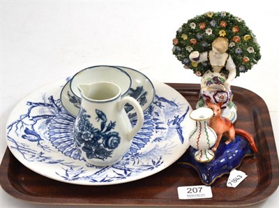 Lot 207 - Worcester sparrow beak jug, Worcester cup and saucers, Samson figure group etc