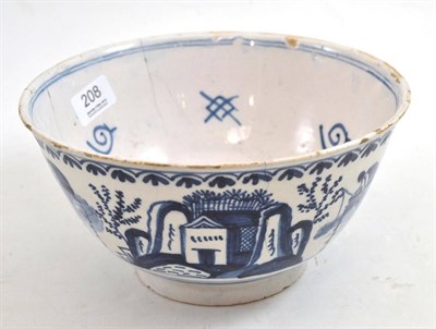 Lot 208 - English tin glazed earthenware bowl