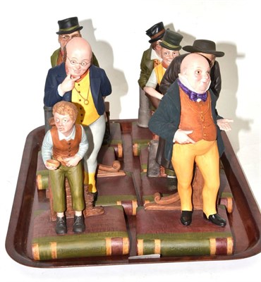 Lot 214 - A set of Aynsley matt glazed Dickens Series figures