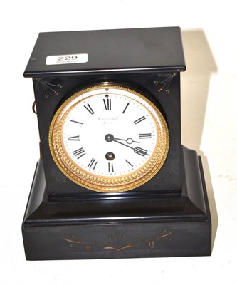 Lot 229 - A black slate mantel timepiece