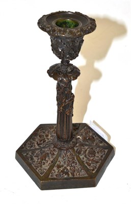 Lot 258 - A Regency bronze candlestick