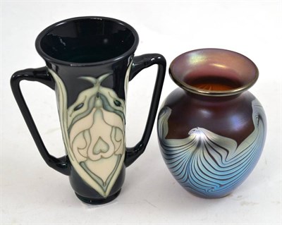 Lot 263 - Moorcroft Collector's Club vase and Okra glass vase