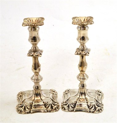 Lot 268 - A pair of Victorian silver tapersicks, Walker Knowles & Co, Sheffield 1840, in the 18th century...