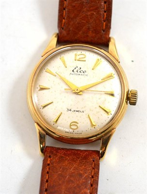 Lot 305 - A 9ct gold automatic centre seconds wristwatch, signed Elco