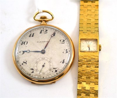 Lot 311 - An Elkington pocket watch and a Tissot wristwatch with two extra links