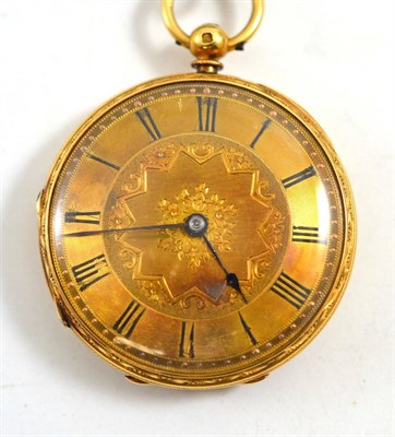 Lot 340 - A lady's 18ct gold fob watch