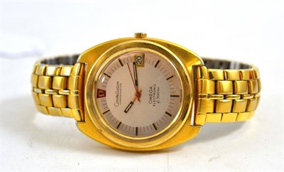 Lot 342 - A plated electronic f300Hz Omega Constellation chronometer