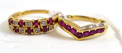 Lot 352 - Two ruby and diamond rings