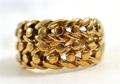 Lot 355 - A 9ct gold keeper ring