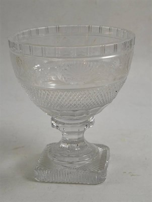 Lot 376 - A 19th century glass pedestal bowl