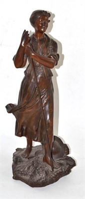 Lot 401 - A bronzed figure of a lady