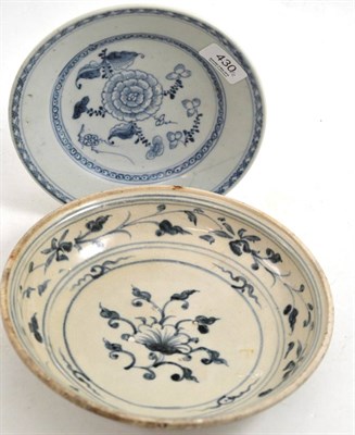 Lot 430 - A Tek Sing 'peony dish' and a Hoi An Hoard 'petal dish', both with certificates (2)