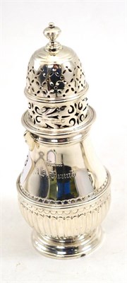 Lot 443 - Silver baluster sugar caster in Queen Anne style, London 1912