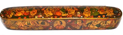 Lot 483 - Persian lacquer scribe's pen case