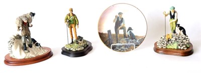 Lot 530 - Border Fine Arts 'Collie and Shepherd', model No. 106 by Ray Ayres, on wood base; 'Winter...