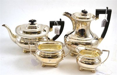 Lot 532 - Silver four piece tea service