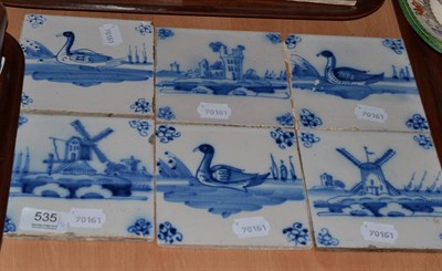 Lot 535 - Six Delft tiles