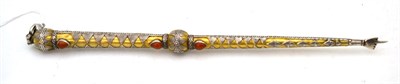 Lot 569 - Stone set parcel gilt 'Yad' Torah pointer