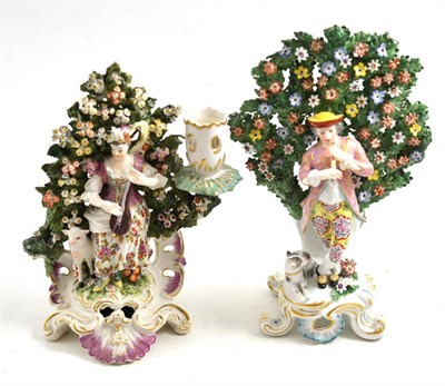 Lot 624 - Two Bow porcelain bocage figures