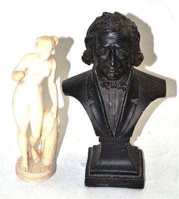 Lot 631 - A 19th century classical carved marble figure of ";Venus"; and a bust of Chopin, similar era (2)