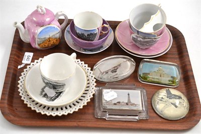 Lot 640 - Collection of souvenir china and paperweights