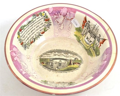 Lot 659 - Sunderland lustre bowl, damaged