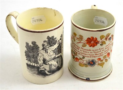 Lot 660 - Two creamware mugs