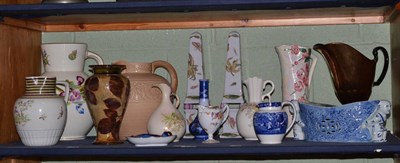 Lot 682 - Prattware jug, Doulton stoneware vase and decorative ceramics