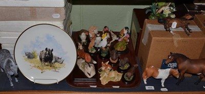 Lot 684 - A shelf of predominantly Country Artists figures including: 'Wings of Love', and 'Swan and Cygnet'