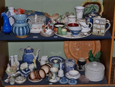 Lot 706 - Two shelves of mixed ceramics etc