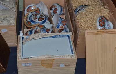 Lot 710 - Japanese tea sets etc in wooden boxes