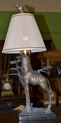 Lot 722 - A cast brass lamp in the form of a giraffe