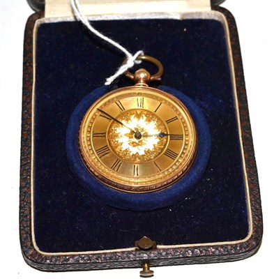 Lot 740 - A 10ct gold pocket watch, cased