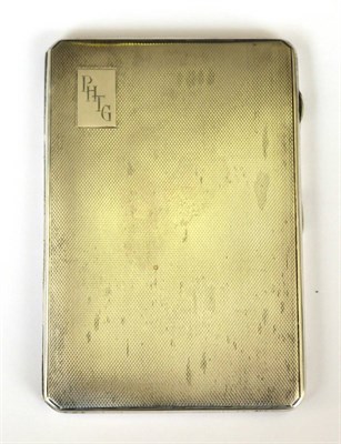 Lot 742 - A cigarette case with engine turned decoration, Birmingham 1941