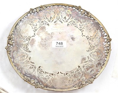 Lot 748 - A Greek pierced dish, stamped c th argyrides & co