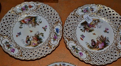 Lot 762 - Pair of German cabinet plates in 18th century style