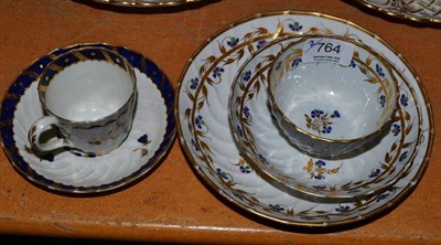 Lot 764 - Worcester tea cup and saucer and a trio