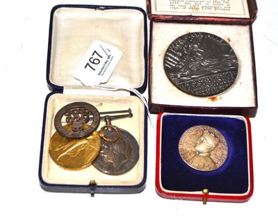 Lot 767 - Three boxes of medals including Edward Prince of Wale, Lusitania, three World War I medals