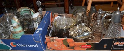 Lot 1034 - Quantity of glassware, plated wares and a Royal Worcester tea service and a writing slope (two...