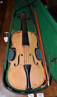 Lot 1038 - A cased violin