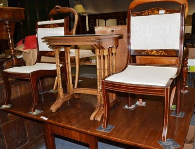 Lot 1047 - A nest of tables and a pair of Regency style chairs