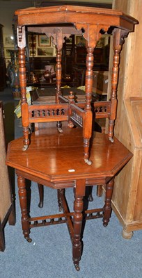 Lot 1054 - Two Edwardian walnut window occasional tables