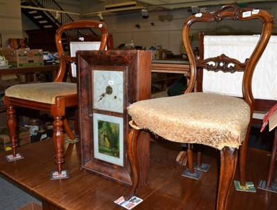 Lot 1063 - Two balloon back chairs and an America wall clock