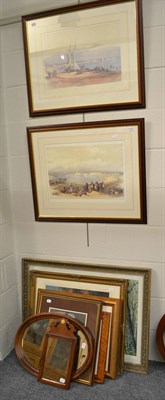 Lot 1077 - Eight various prints including David Roberts, etc, and two small wall mirrors