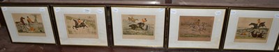 Lot 1083 - After Benjamin Fawcett, A set of six hand-coloured engravings, circa 1865 depicting parodies of fox