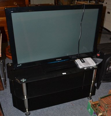 Lot 1093 - Panasonic Viera flatscreen colour TV and three tier stand